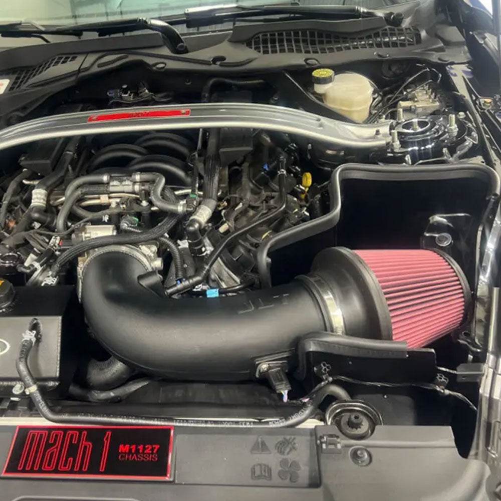 JLT Big Air Intake Kit 2019-2022 Mustang Bullitt / 2021 -2022 Mustang Mach 1 - S&B installed in the engine compartment of a vehicle