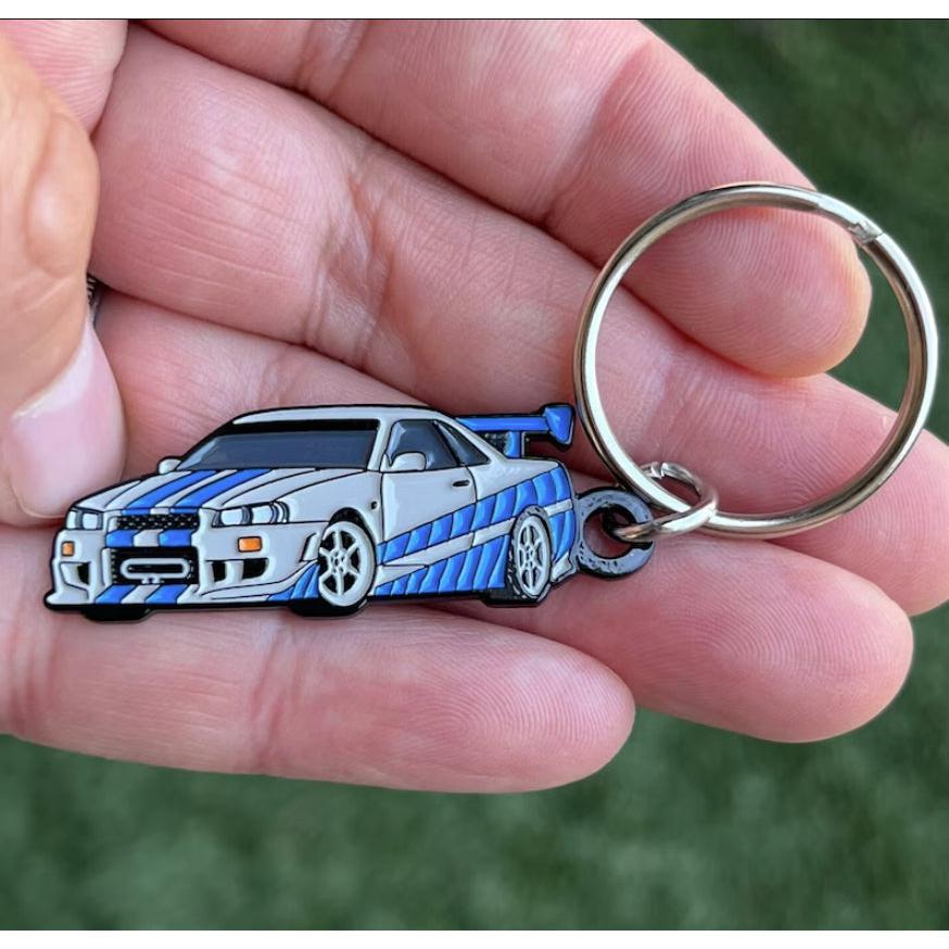 Paul Walker's Skyline R34 GTR V-Spec Keychain - Fast and Furious GT-R Key Chain-SR1 Performance