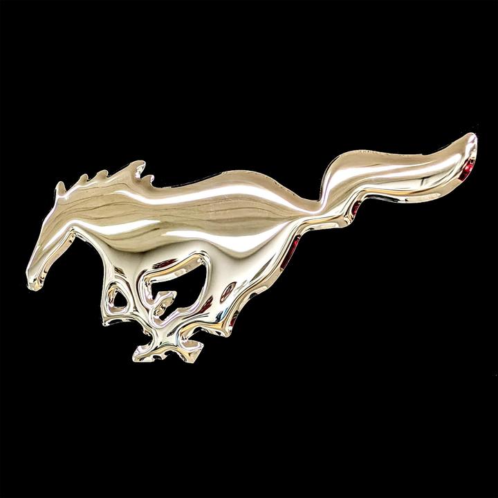 Ford Mustang Horse Emblem Stainless Steel Wall Hanging Sign - Chrome : 18" x 7"-SR1 Performance