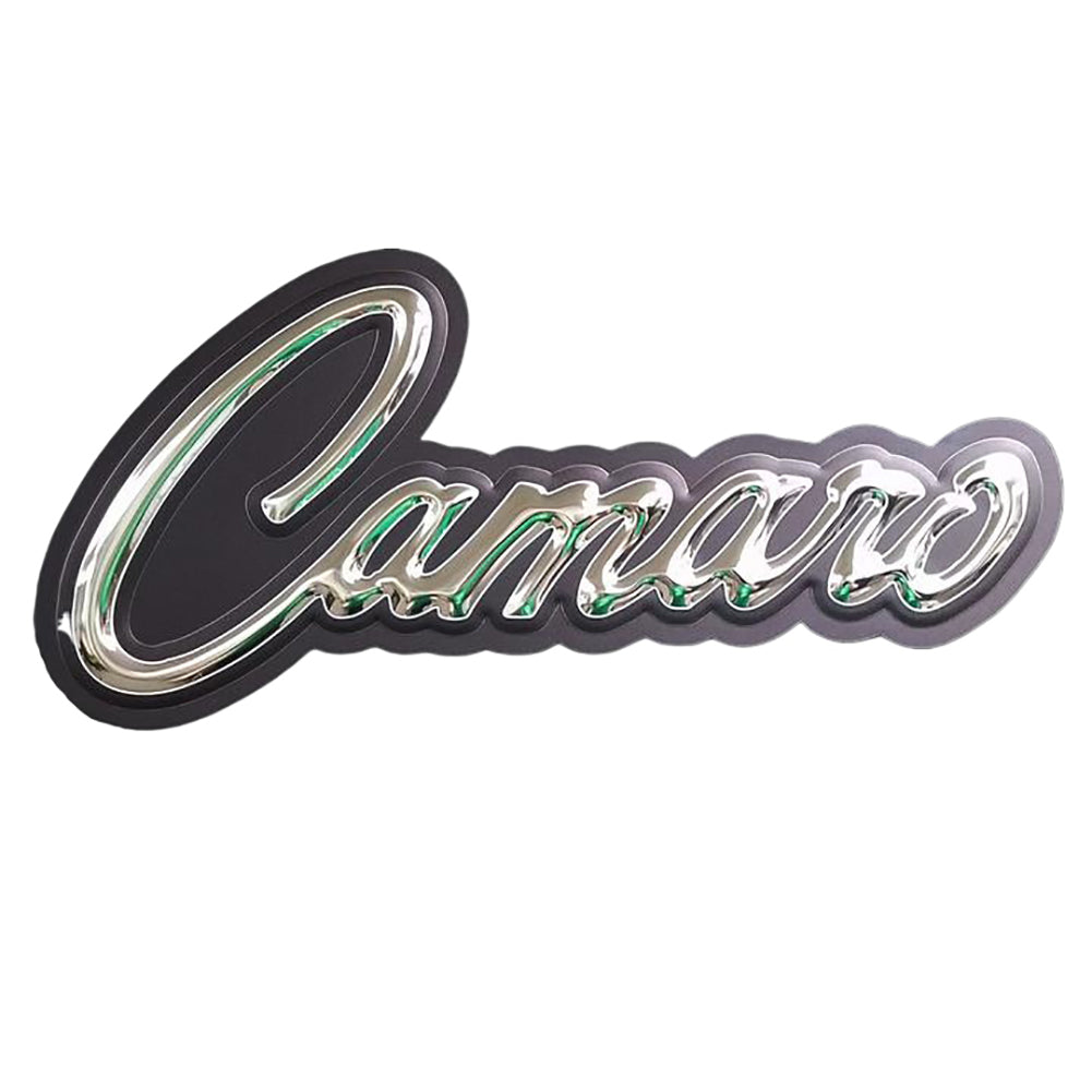 Camaro Script Stainless Steel Wall Hanging Sign - Chrome/Black : 24" x 11"-SR1 Performance