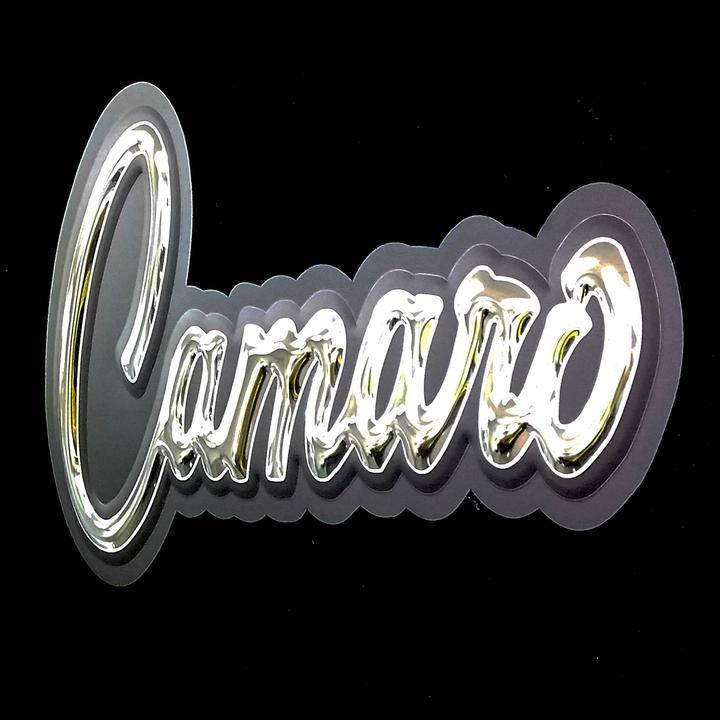 Camaro Script Stainless Steel Wall Hanging Sign - Chrome/Black : 24" x 11"-SR1 Performance