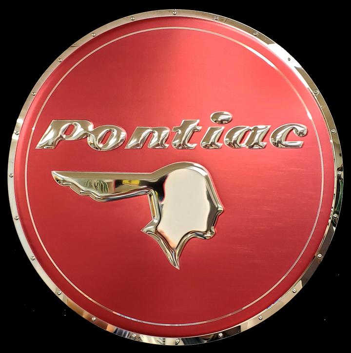 Pontiac Chieftain Stainless Steel Wall Hanging Sign - Red/Chrome : 22"-SR1 Performance