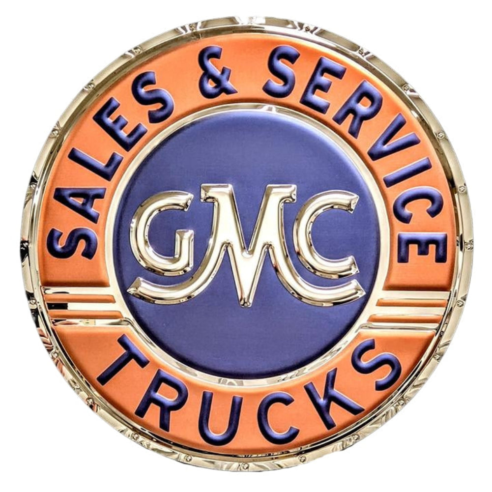 GMC Trucks Sales & Service Stainless Steel Wall Hanging Sign - 22"-SR1 Performance