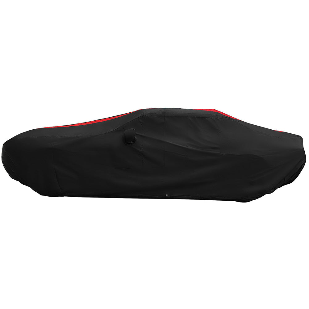 2008-2023 Dodge Challenger Ultraguard Plus Car Cover - 300D Indoor/Outdoor Protection - Black with Red Stripes-SR1 Performance
