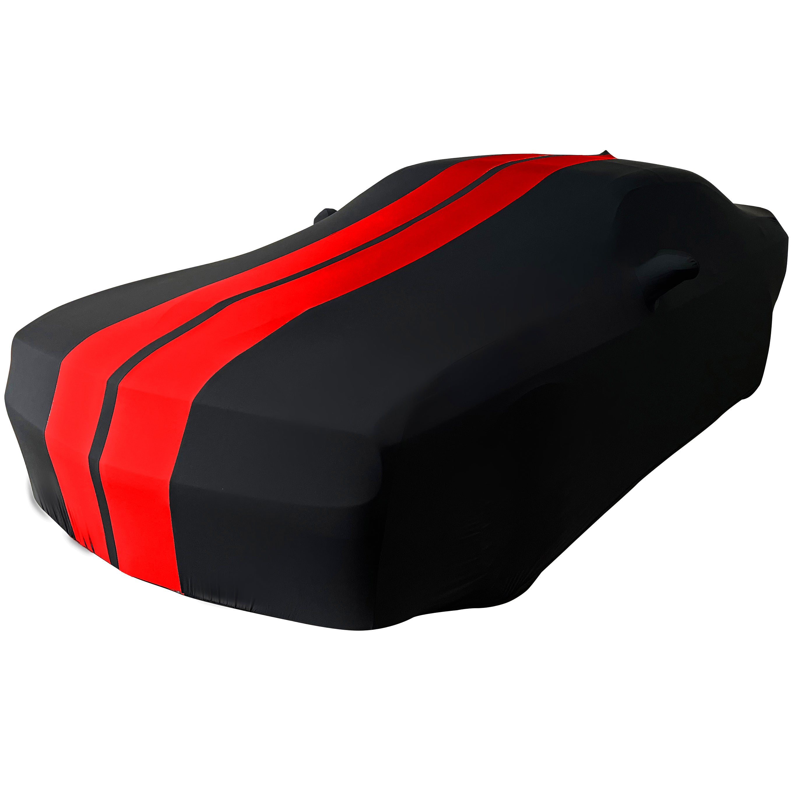 2008-2023 Dodge Challenger Ultraguard Stretch Satin Indoor Car Cover : Sport Series - Black with Red Stripes-SR1 Performance