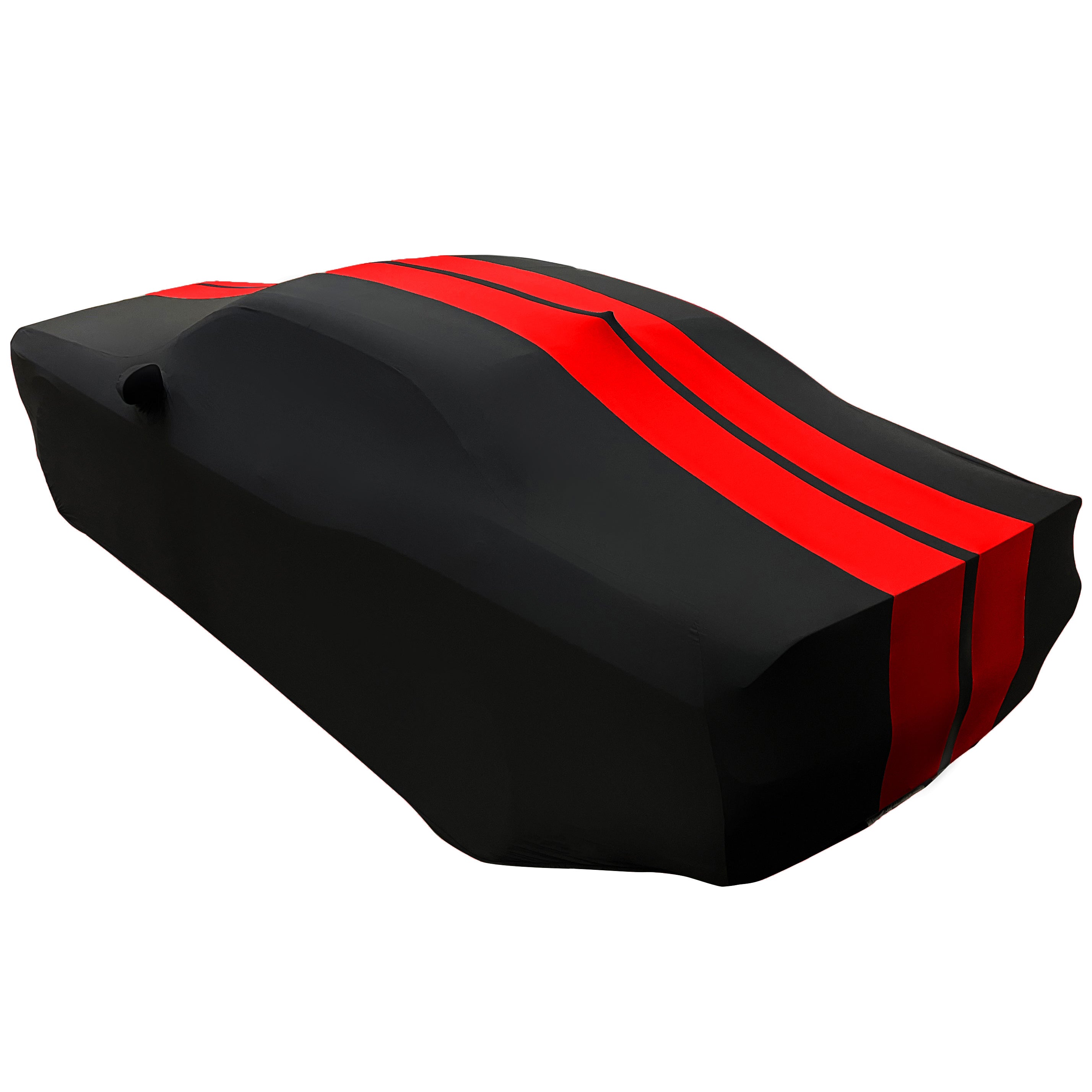 2008-2023 Dodge Challenger Ultraguard Stretch Satin Indoor Car Cover : Sport Series - Black with Red Stripes-SR1 Performance