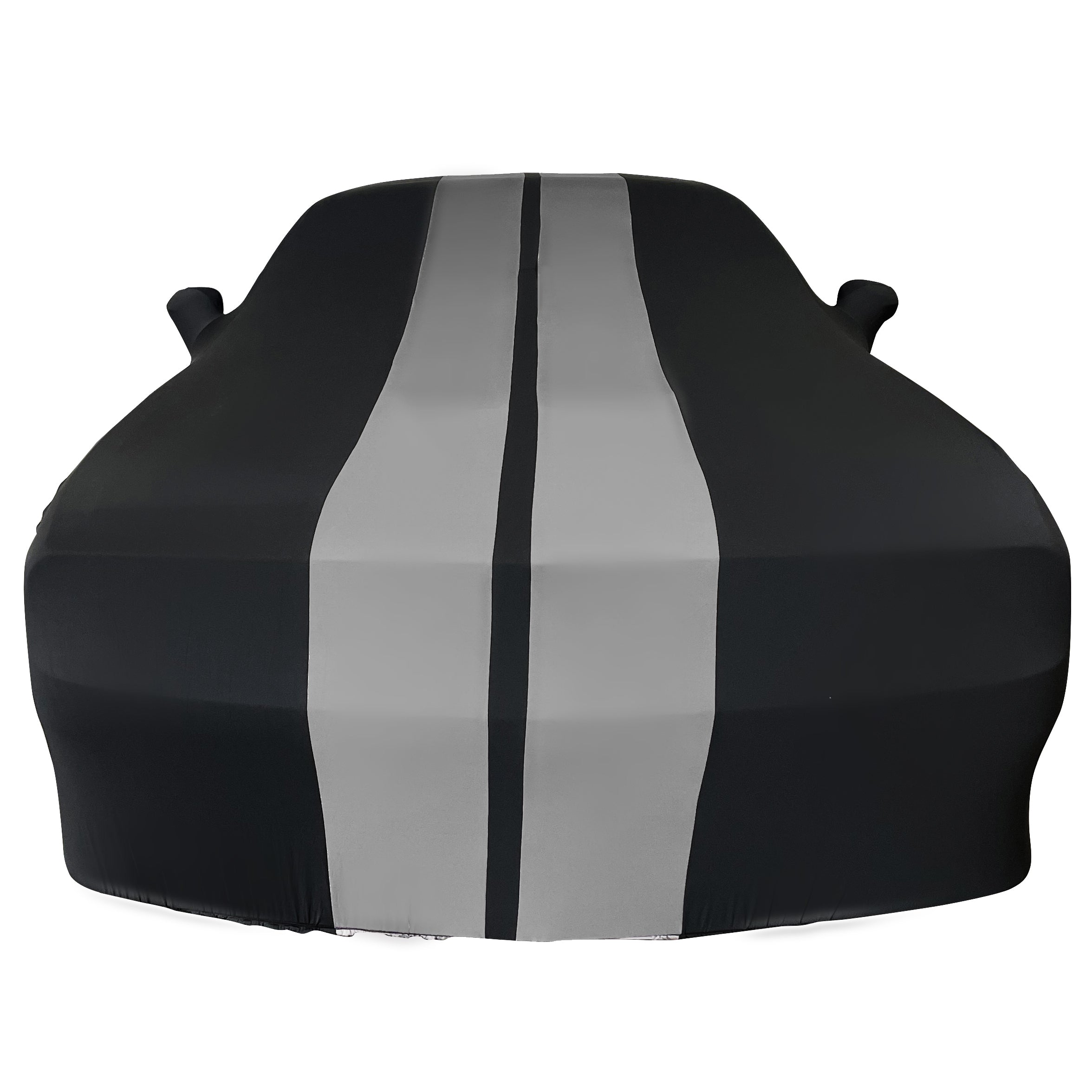 2008-2023 Dodge Challenger Ultraguard Stretch Satin Indoor Car Cover : Sport Series - Black with Gray Stripes-SR1 Performance