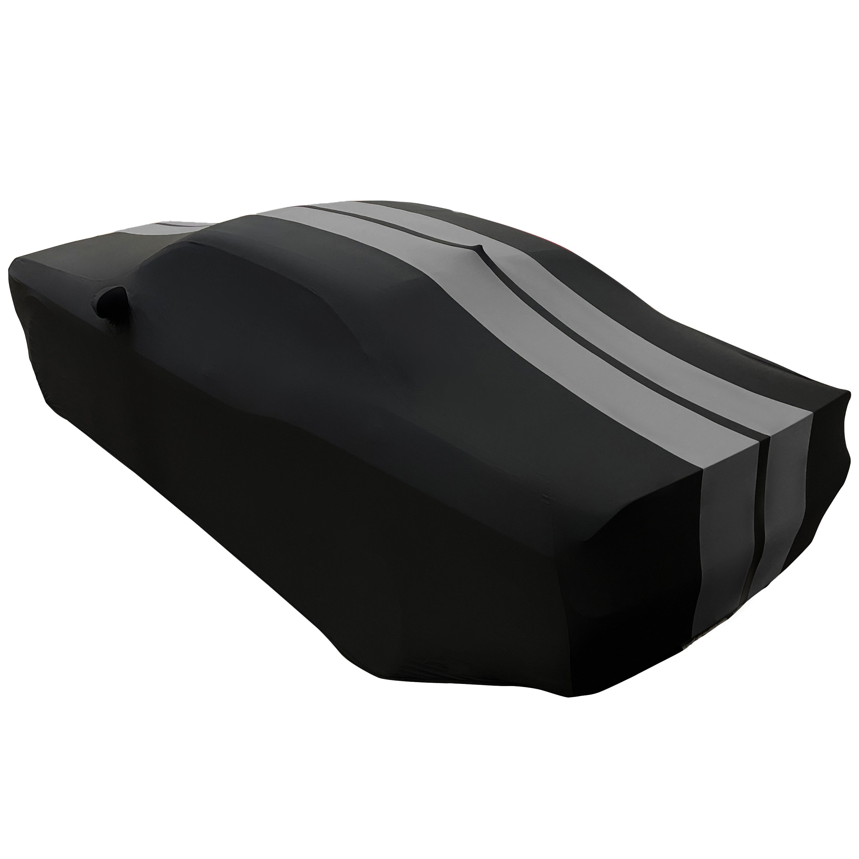 2008-2023 Dodge Challenger Ultraguard Stretch Satin Indoor Car Cover : Sport Series - Black with Gray Stripes-SR1 Performance