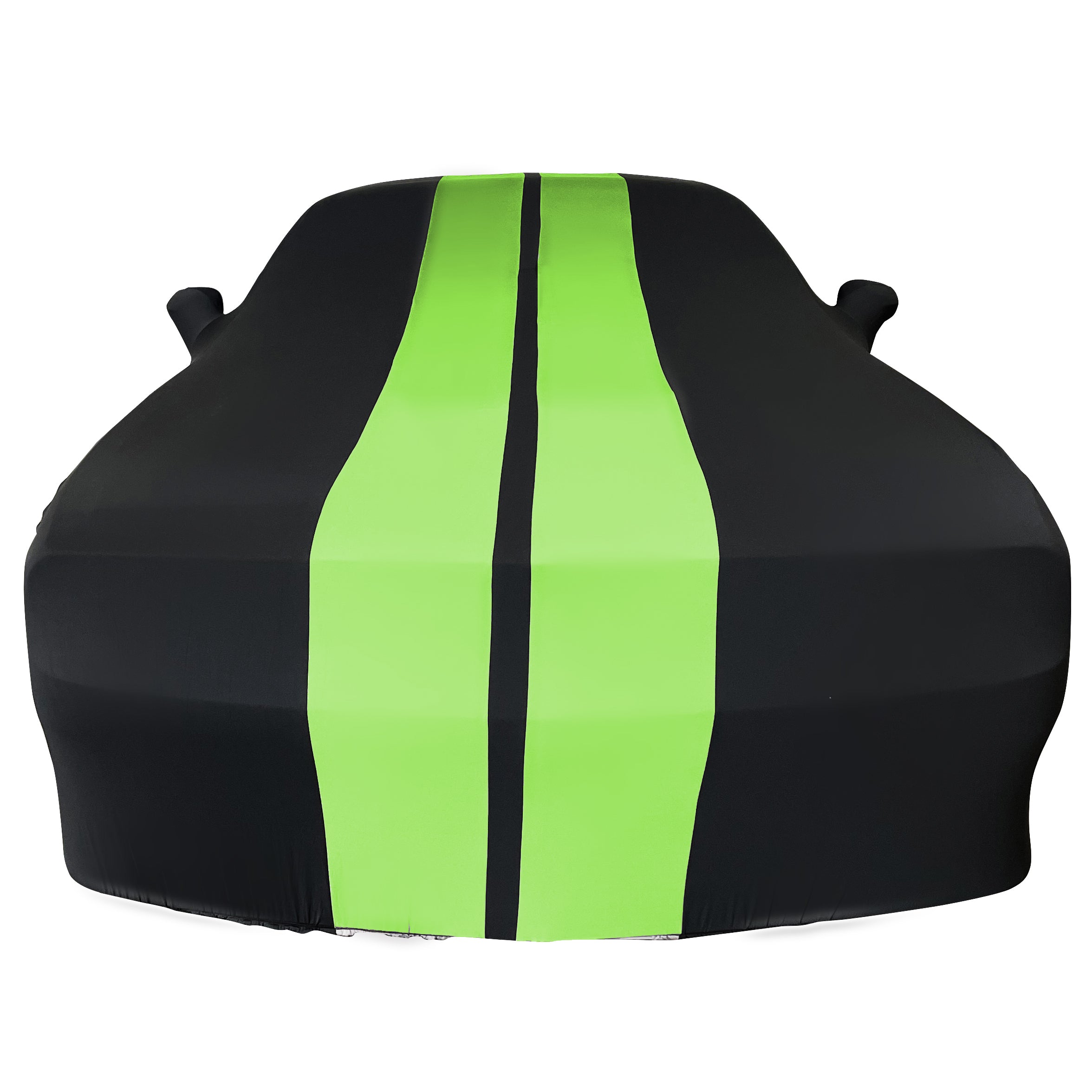 2008-2023 Dodge Challenger Ultraguard Stretch Satin Indoor Car Cover : Sport Series - Black with Green Stripes-SR1 Performance
