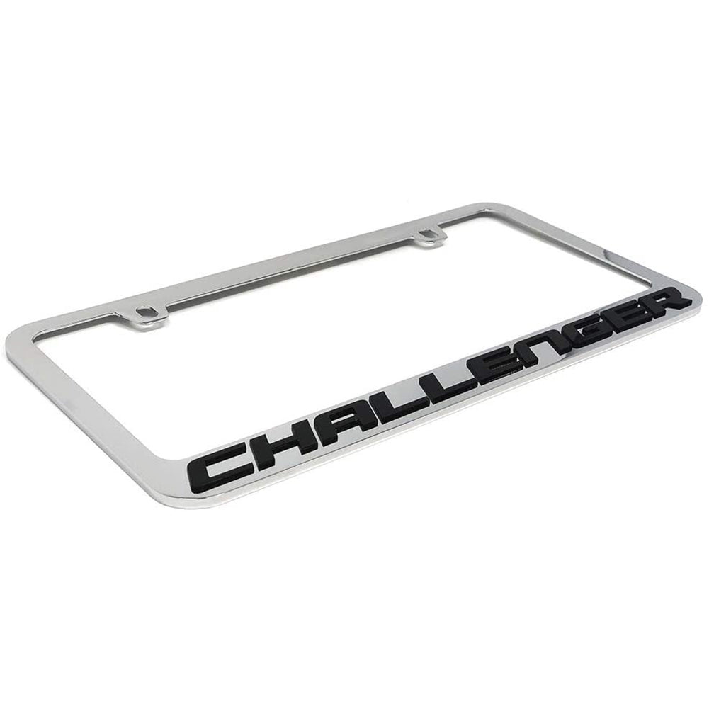 Dodge Challenger License Plate Frame - Chrome with Black-SR1 Performance