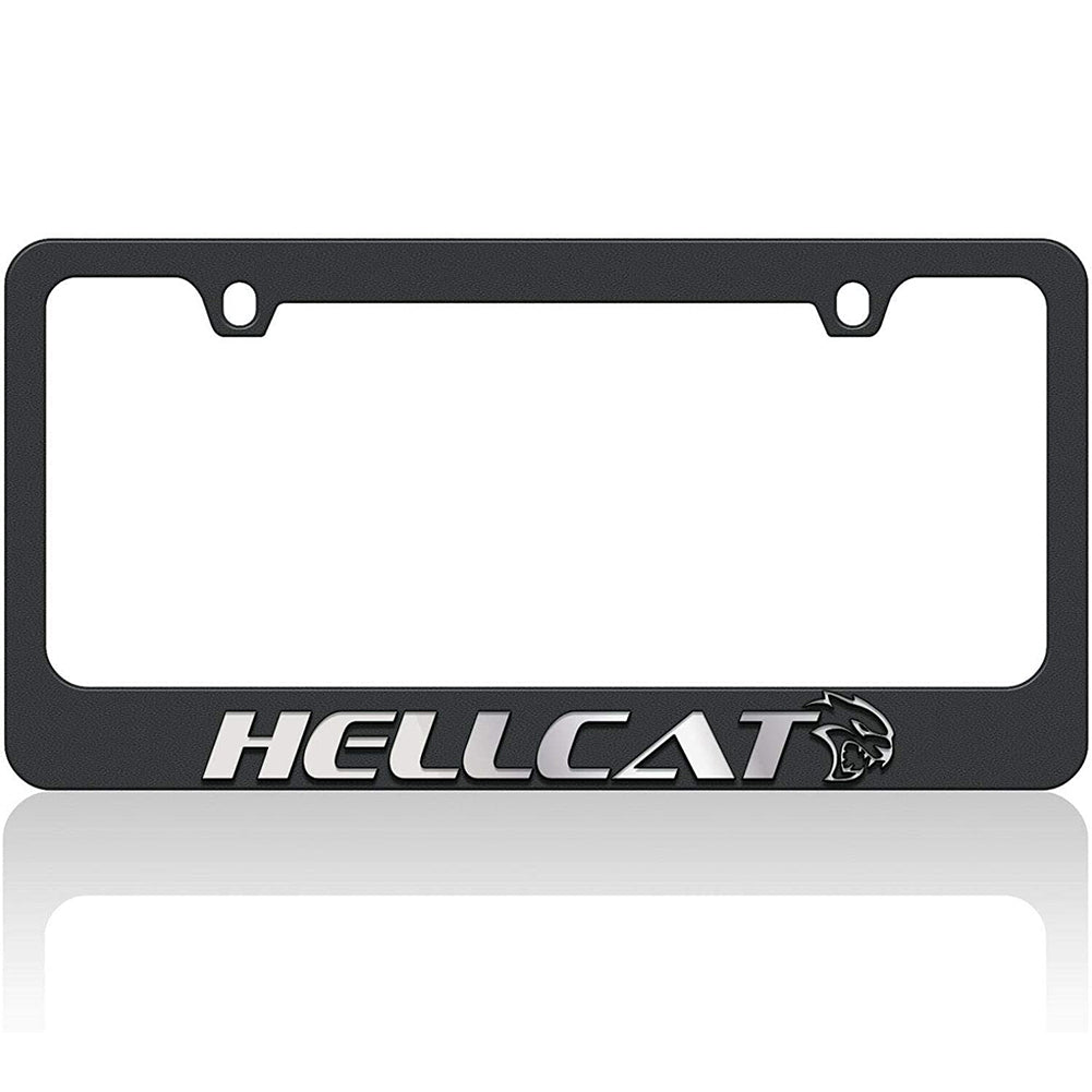 Hellcat License Plate Frame - Black with Mirrored Logo-SR1 Performance