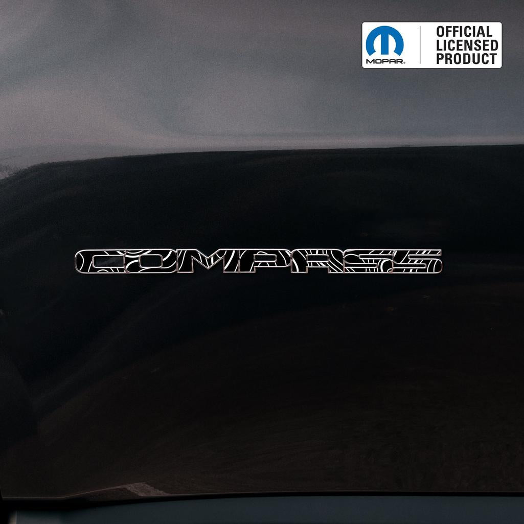 COMPASS Door Emblem Overlay Decal Set | Fits 2011+ Jeep Compass