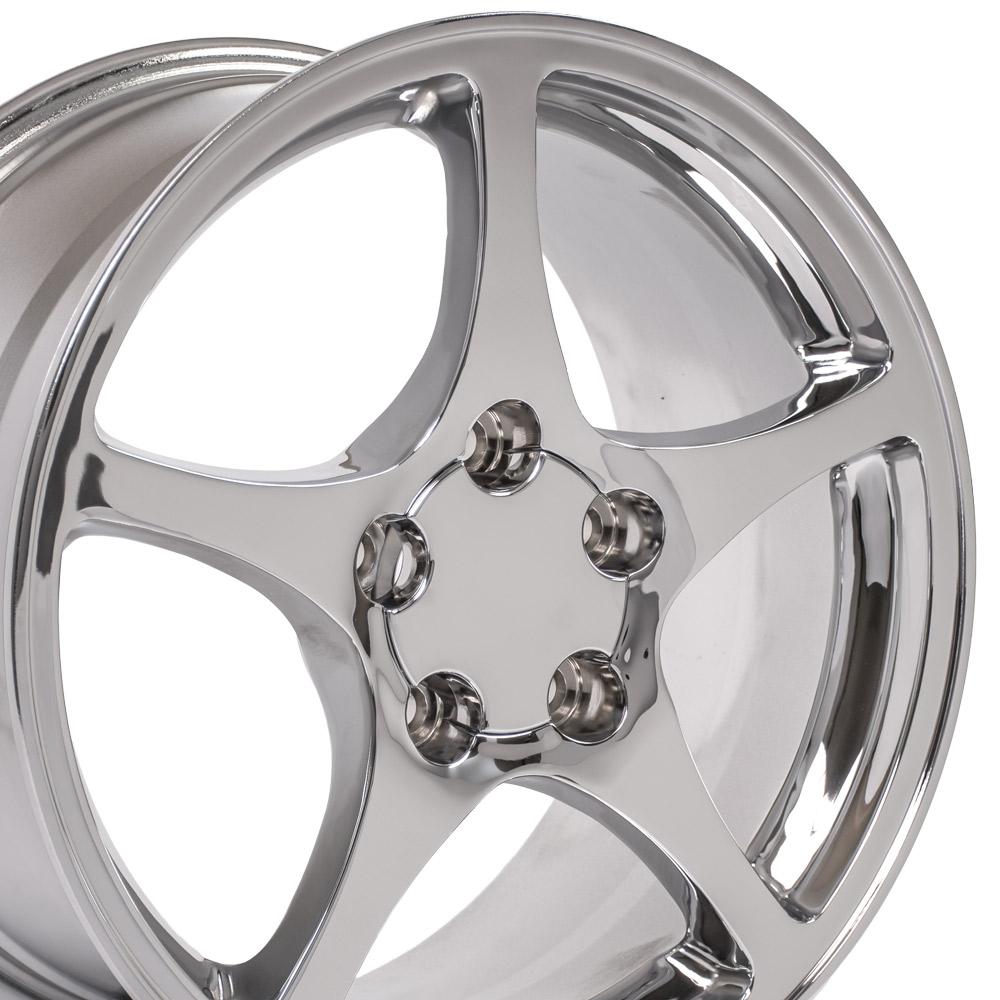 18" Replica CV05 fits Chevrolet Corvette C5 18x9.5 Chrome-SR1 Performance