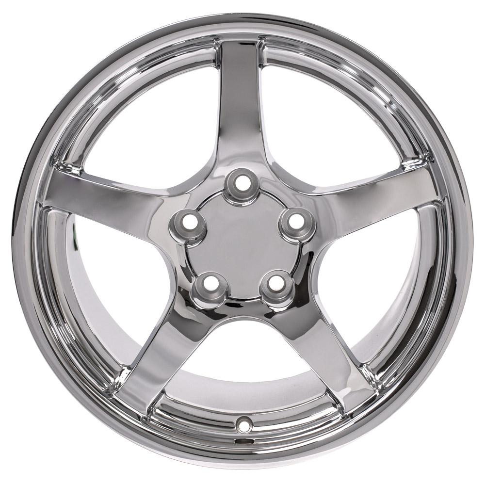 18" Replica CV05 fits Chevrolet Corvette C5 18x9.5 Deep Dish Chrome-SR1 Performance