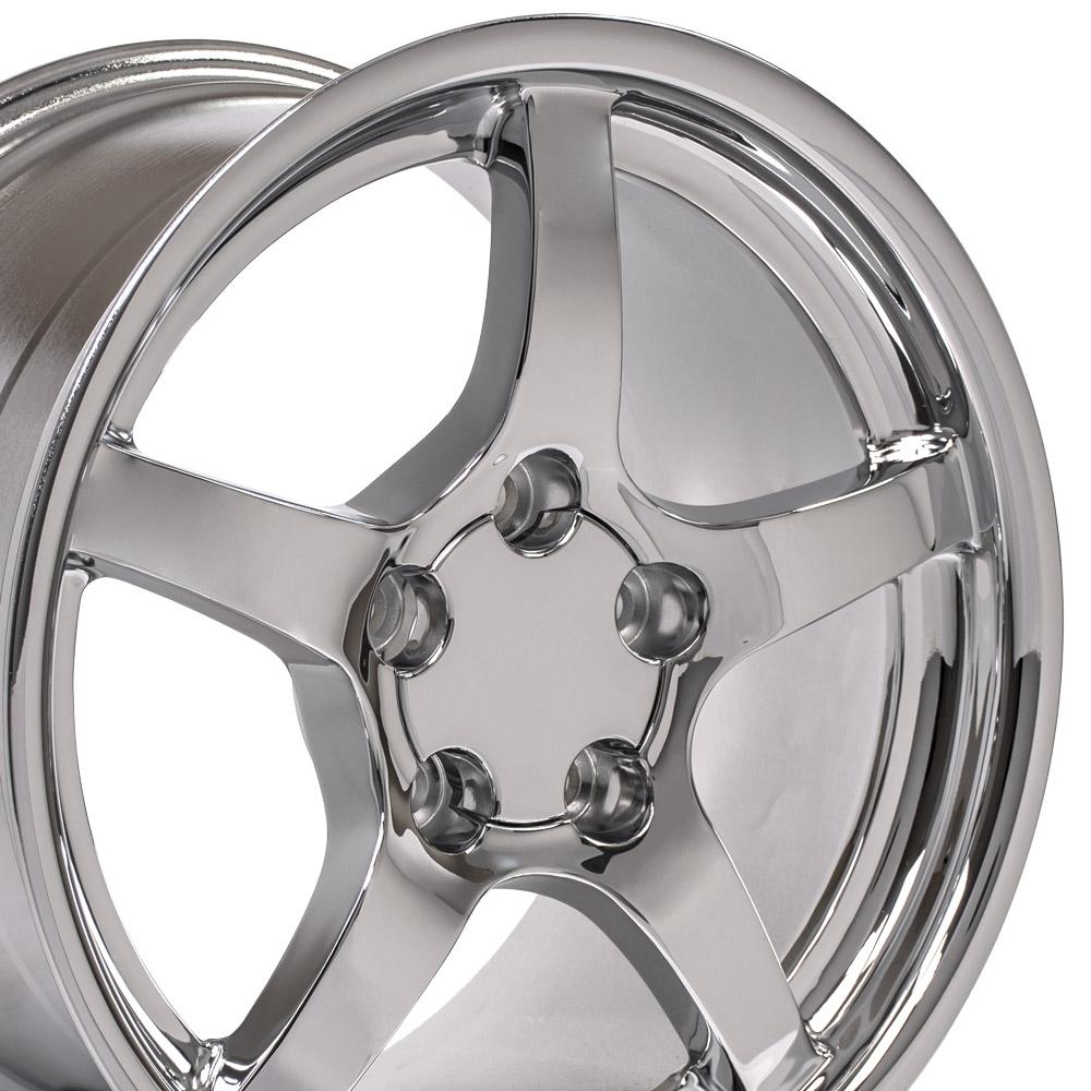 18" Replica CV05 fits Chevrolet Corvette C5 18x9.5 Deep Dish Chrome-SR1 Performance
