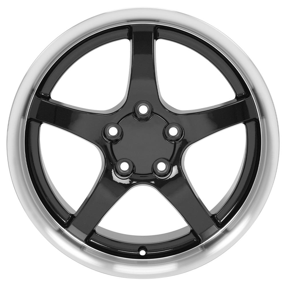 18" Replica CV05 fits Chevrolet Corvette C5 18x10.5 Deep Dish Black-SR1 Performance