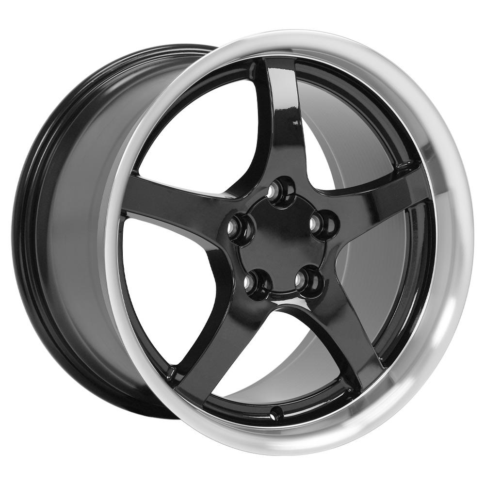 18" Replica CV05 fits Chevrolet Corvette C5 18x10.5 Deep Dish Black-SR1 Performance