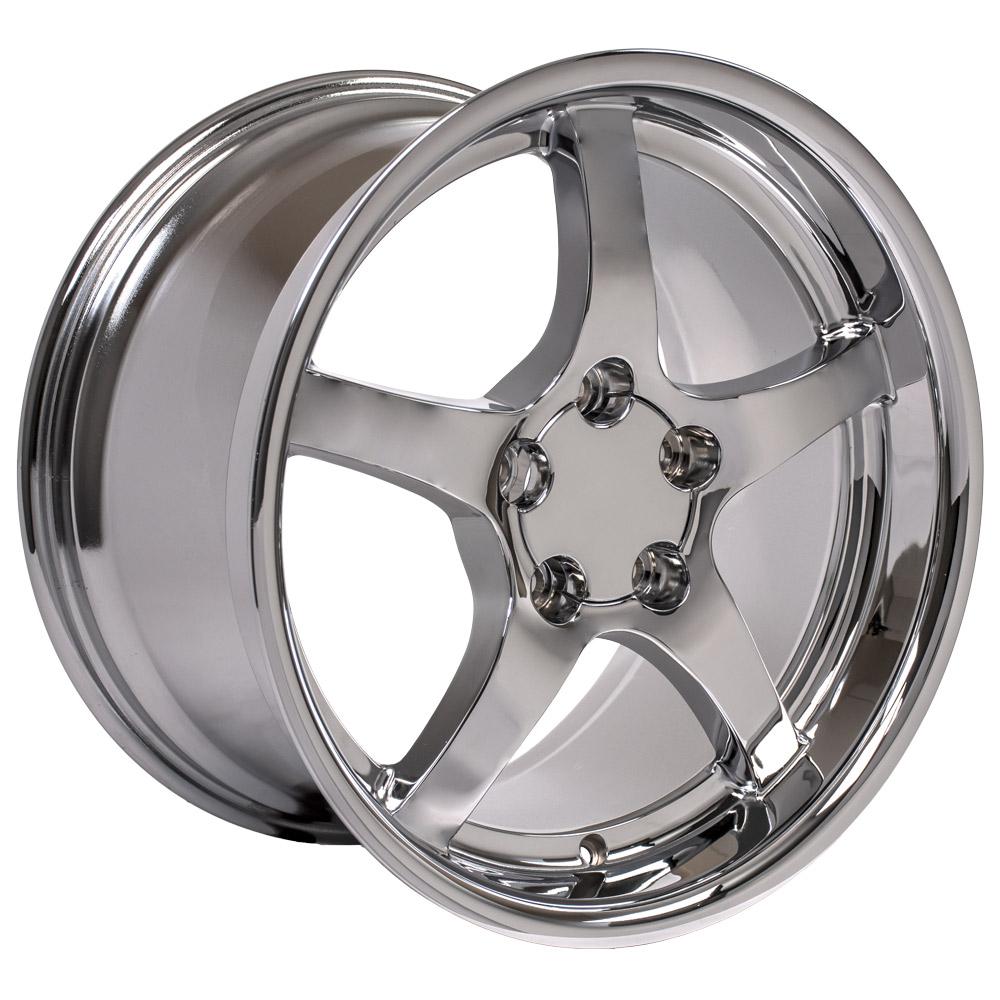 18" Replica CV05 fits Chevrolet Corvette C5 18x10.5 Deep Dish Chrome-SR1 Performance