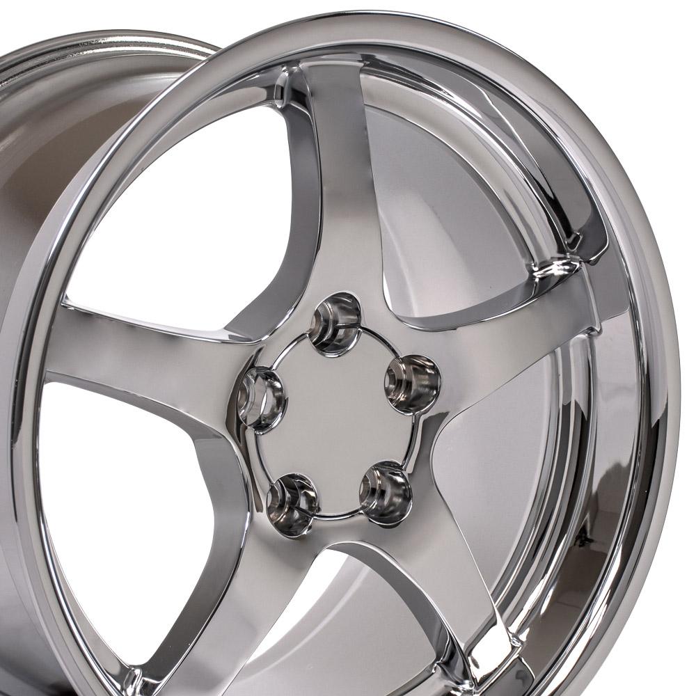 18" Replica CV05 fits Chevrolet Corvette C5 18x10.5 Deep Dish Chrome-SR1 Performance