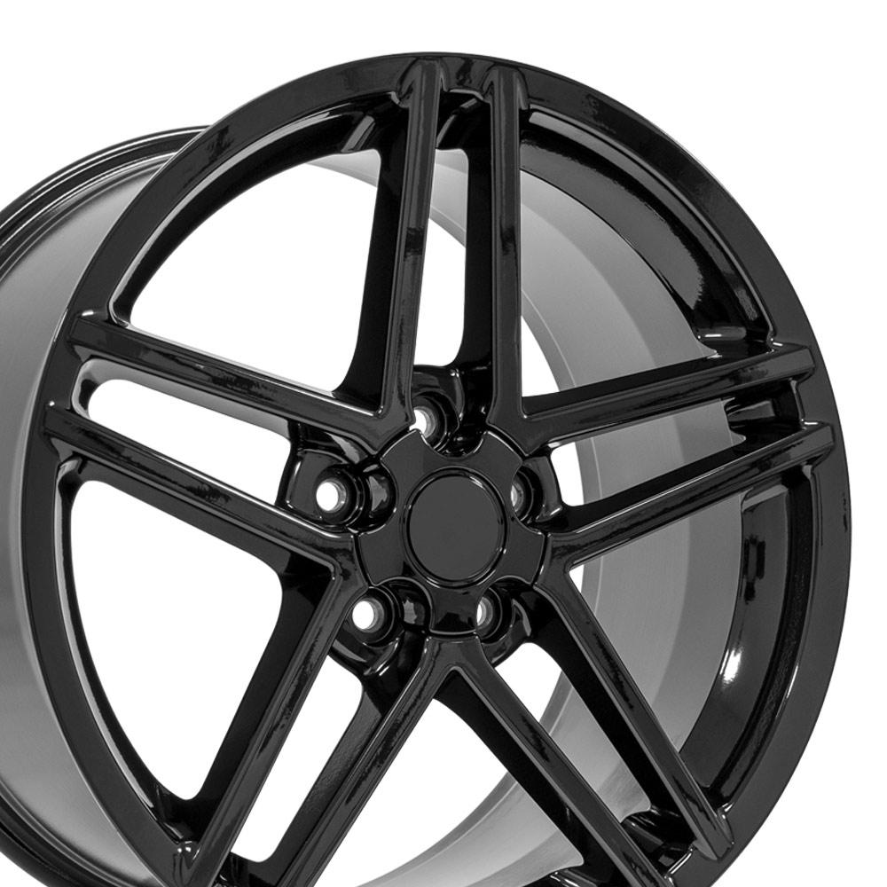 19" Replica CV07B fits Chevrolet Corvette C6 Z06 19x10 Black-SR1 Performance