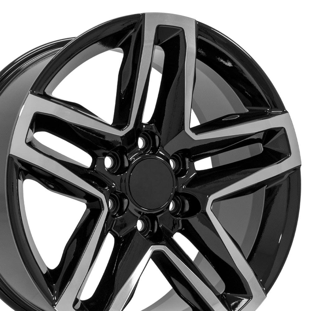 20" Replica CV34B fits Chevrolet Silverado 1500 20x9 Black Machined-SR1 Performance