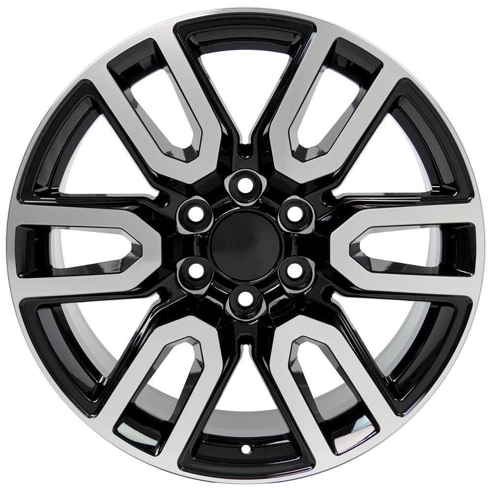 20" Replica CV36 fits GMC Sierra 20x9 Black Machined-SR1 Performance