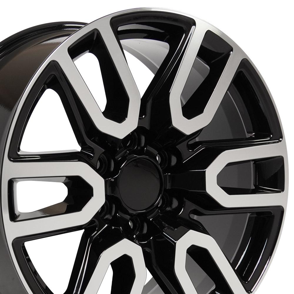 20" Replica CV36 fits GMC Sierra 20x9 Black Machined-SR1 Performance