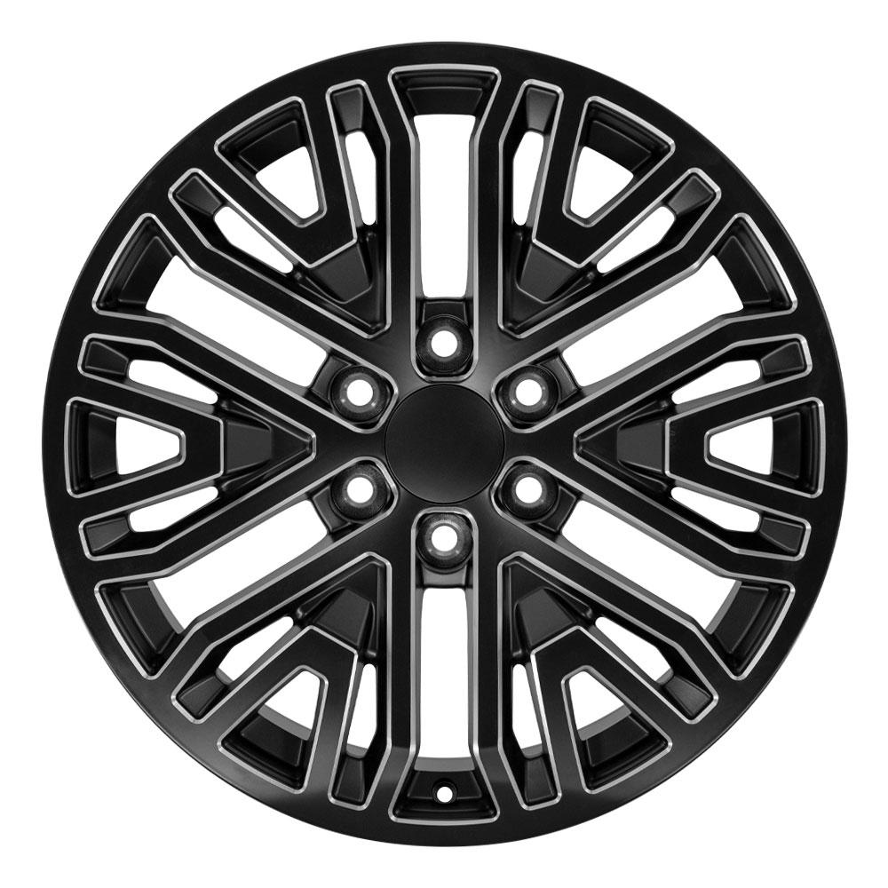 20" Replica CV37 fits GMC Sierra 1500 20x9 Black with Milled Edge-SR1 Performance