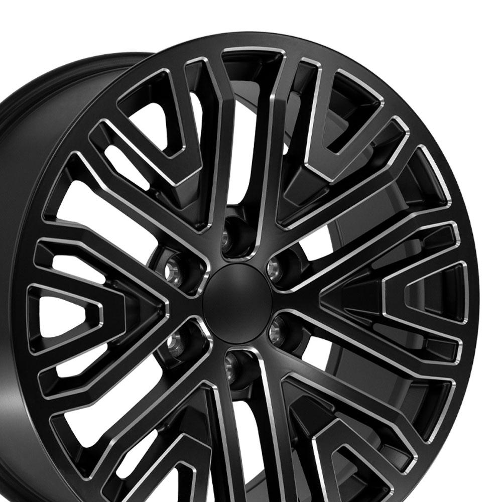 20" Replica CV37 fits GMC Sierra 1500 20x9 Black with Milled Edge-SR1 Performance