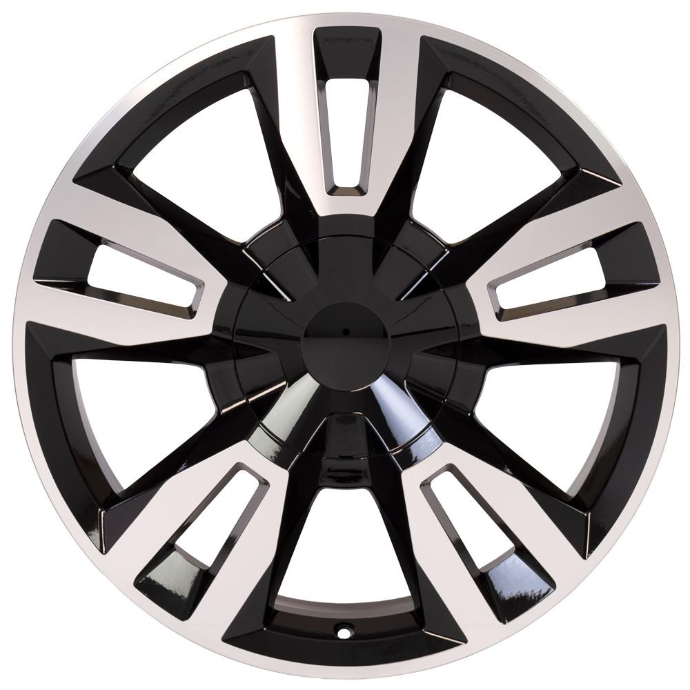 22" Replica CV40 fits Chevrolet Tahoe 22x9 Black Mach'd-SR1 Performance