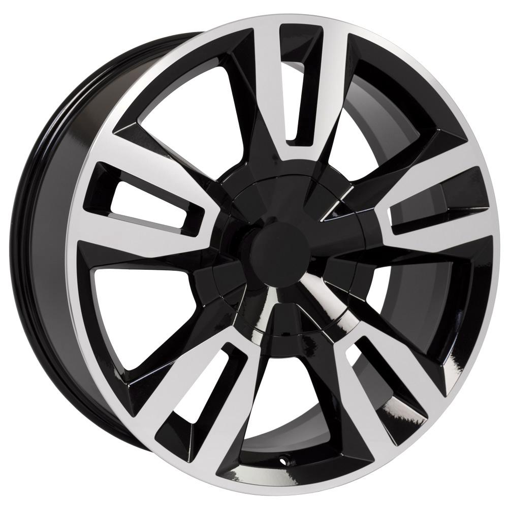 22" Replica CV40 fits Chevrolet Tahoe 22x9 Black Mach'd-SR1 Performance