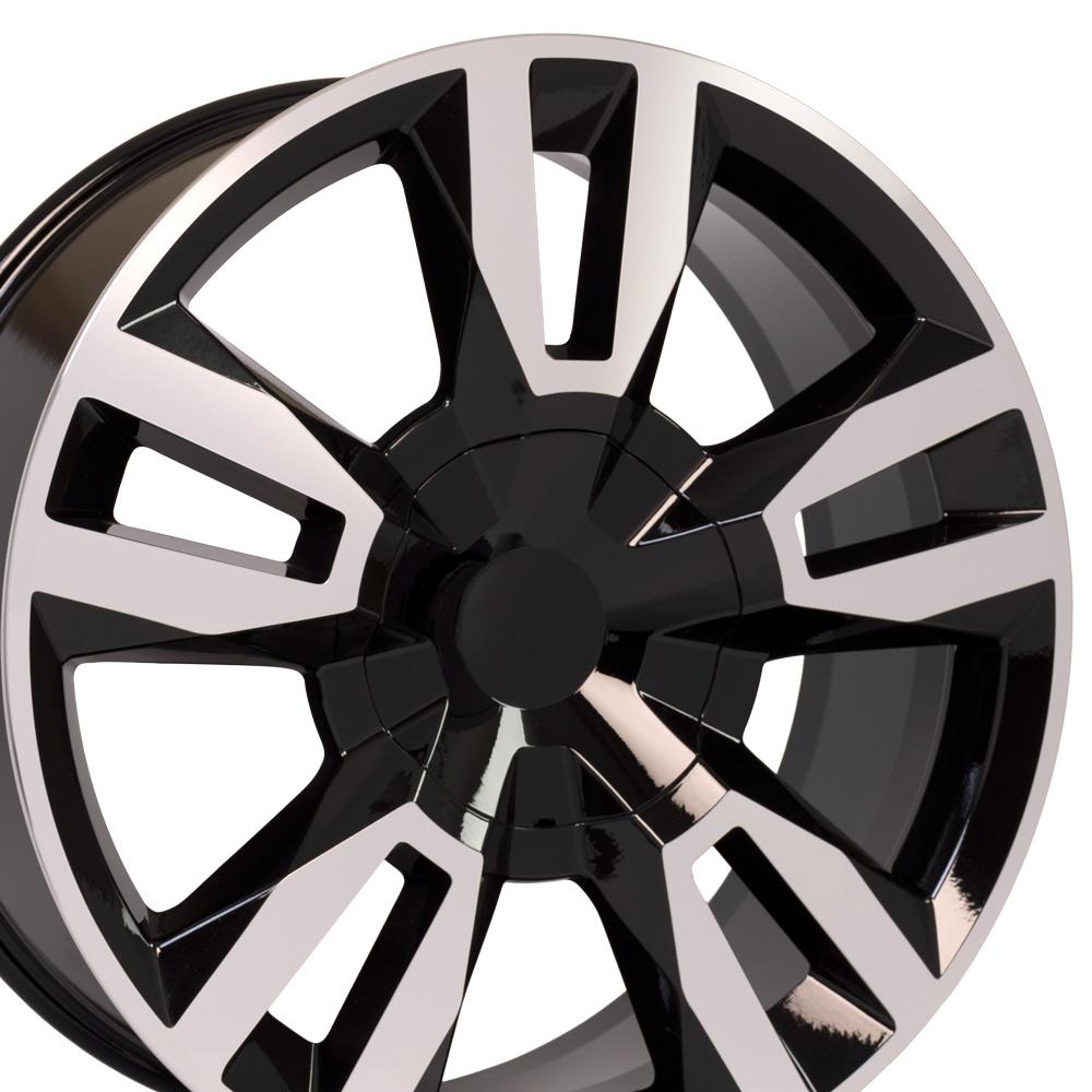 22" Replica CV40 fits Chevrolet Tahoe 22x9 Black Mach'd-SR1 Performance