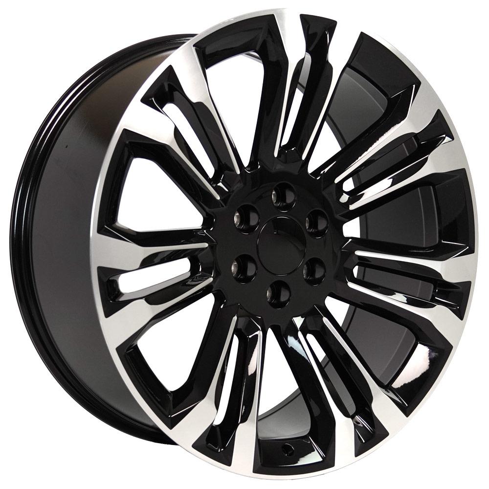 24" Replica CV43 fits Chevrolet Silverado 1500 24x10 Black Machined-SR1 Performance