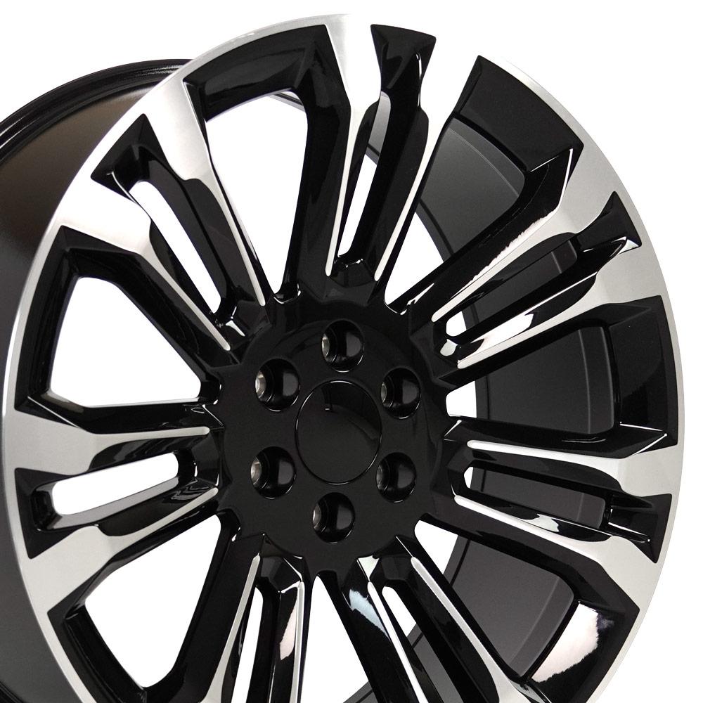 24" Replica CV43 fits Chevrolet Silverado 1500 24x10 Black Machined-SR1 Performance