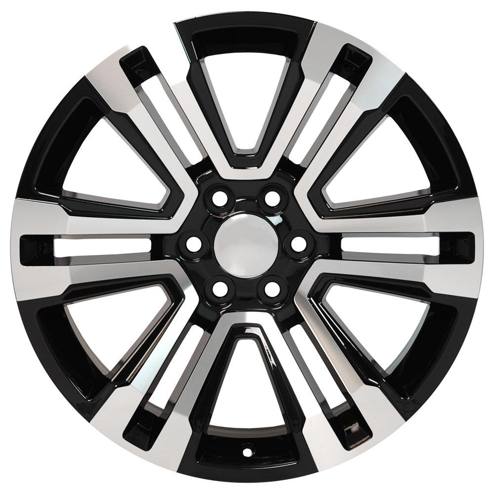 22" Replica CV44 fits GMC Yukon 22x9 Black Mach'd-SR1 Performance