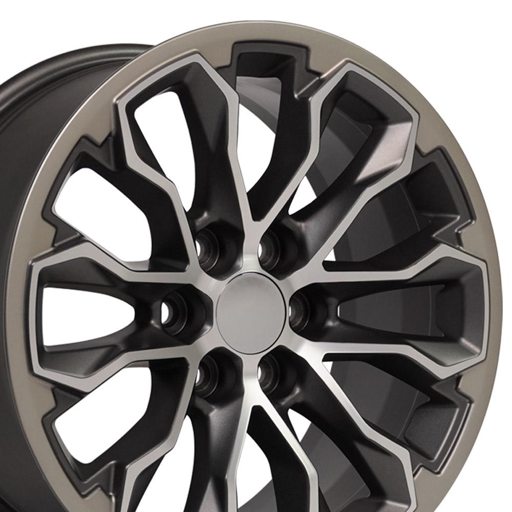 17" Replica CV54 fits Chevy Colorado ZR2 17x8 Satin Gunmetal Machined Face-SR1 Performance