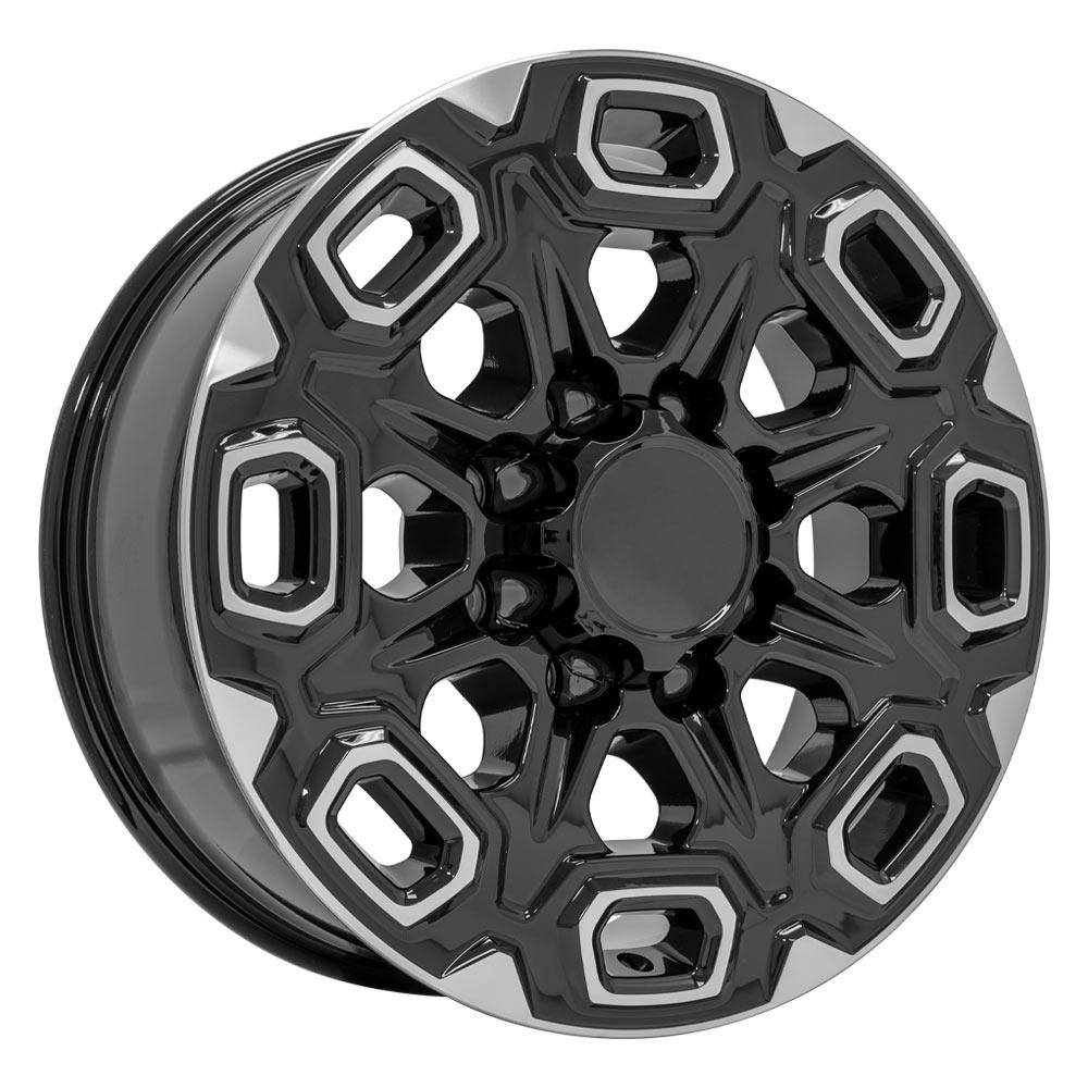 20" Replica CV64B fits Chevrolet Silverado 2500/3500 20x8.5 Black Machined-SR1 Performance