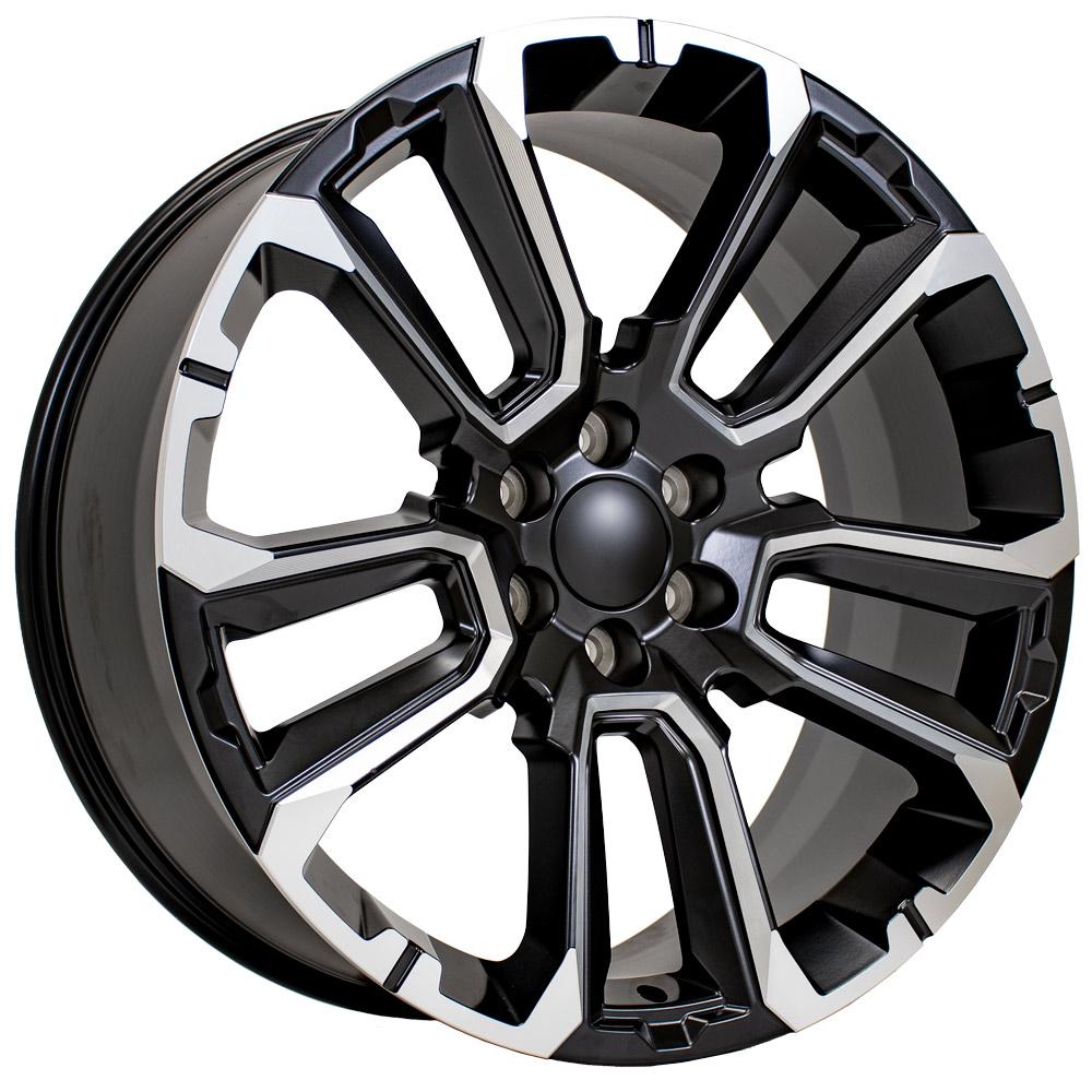 24" Replica CV68 fits Chevrolet Suburban 1500 24x10 Satin Black with Milled Edge-SR1 Performance