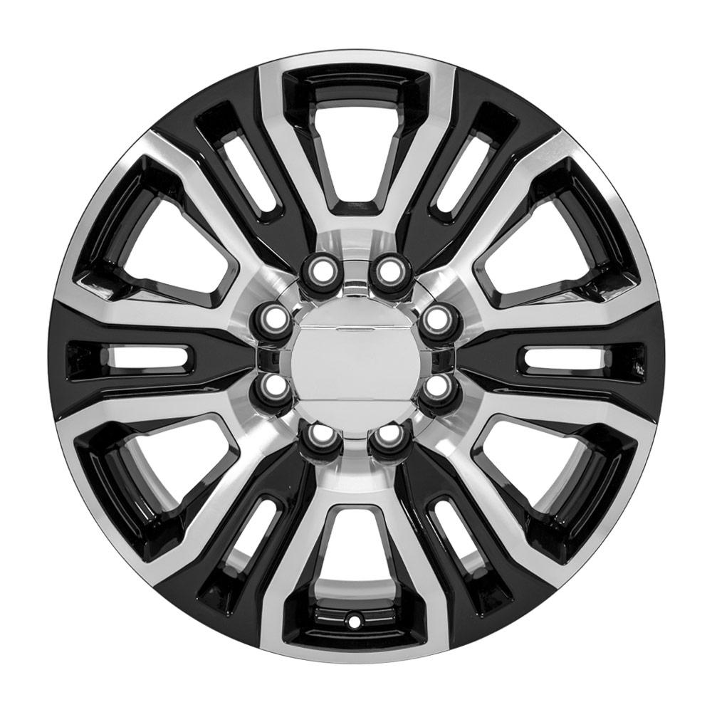 20" Replica CV70B fits GMC Sierra 2500 3500 HD Denali 20x8.5 Black Machined-SR1 Performance