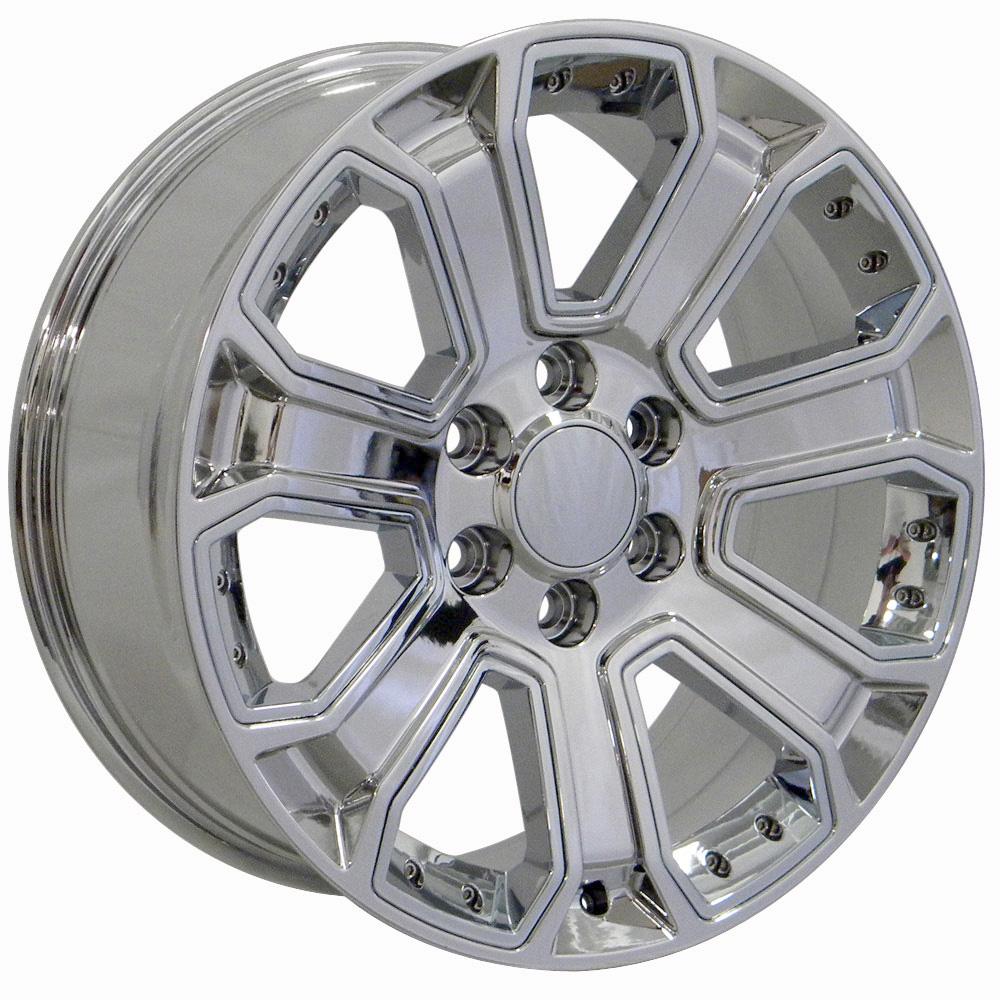 22" Replica CV93B fits Chevy Silverado 22x9 Chrome with Chrome Insert-SR1 Performance