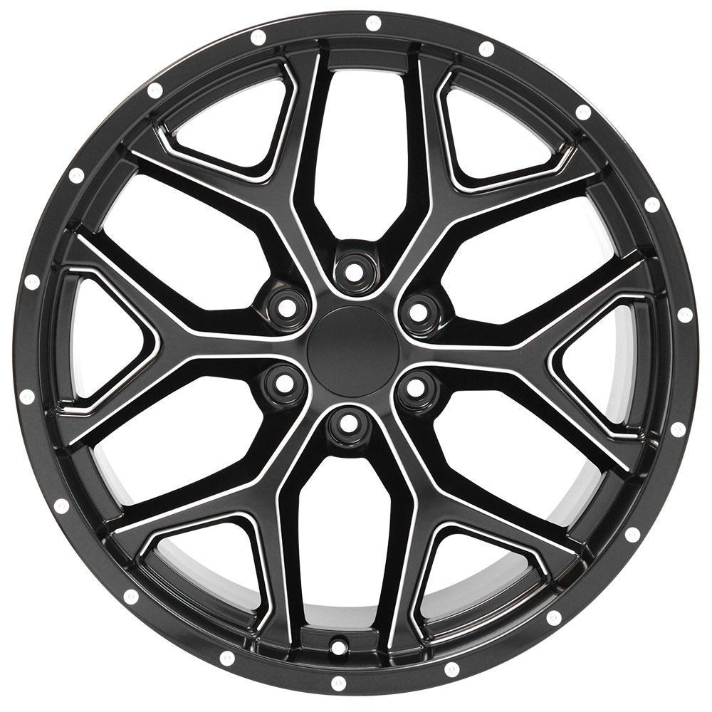 22" Replica CV98 fits Chevy Silverado 22x9.5 Satin Black Milled-SR1 Performance