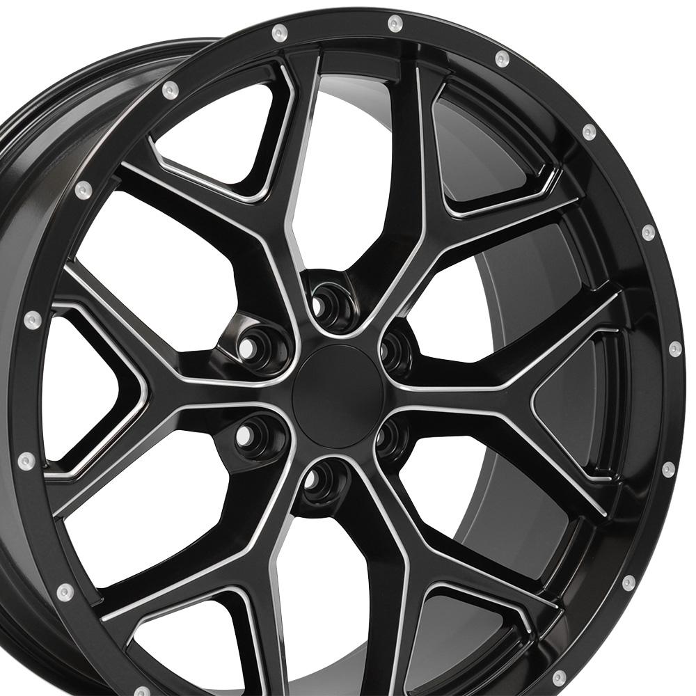 22" Replica CV98 fits Chevy Silverado 22x9.5 Satin Black Milled-SR1 Performance