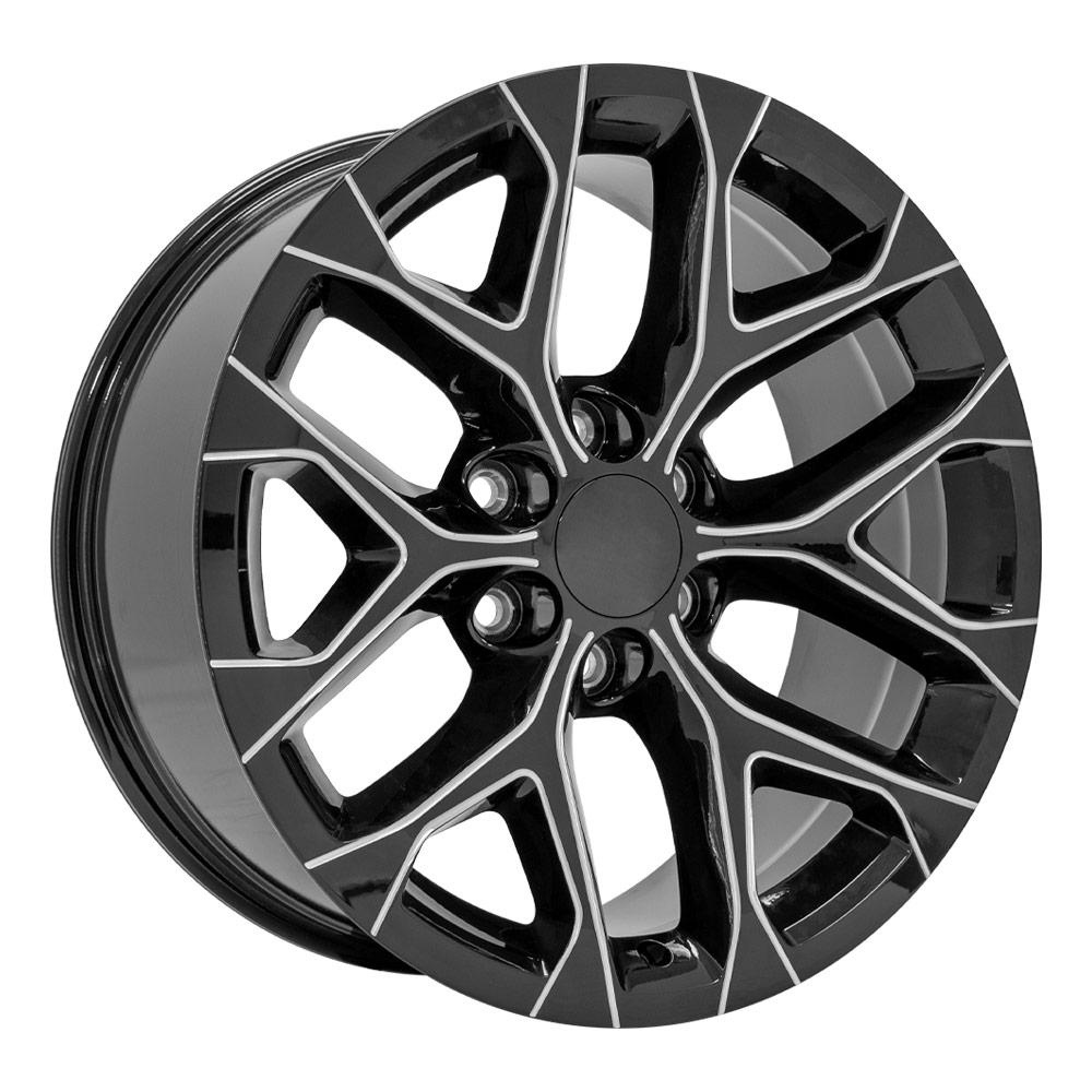 20" Replica CV98B fits Chevy Silverado 20x9 Black Milled-SR1 Performance