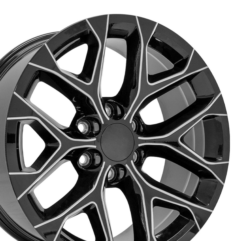 20" Replica CV98B fits Chevy Silverado 20x9 Black Milled-SR1 Performance