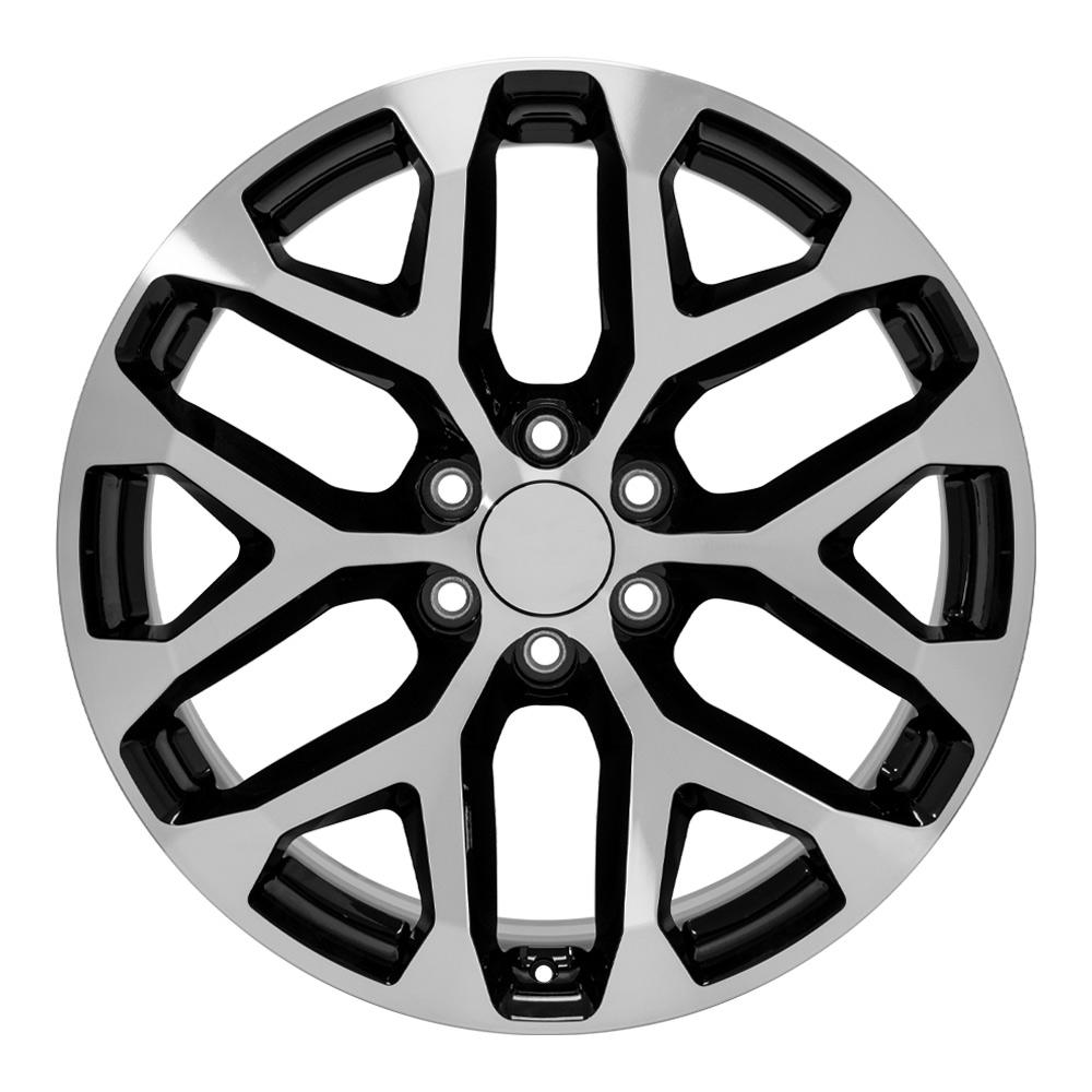 22" Replica CV98B fits Chevy Silverado 22x9 Black Machined-SR1 Performance