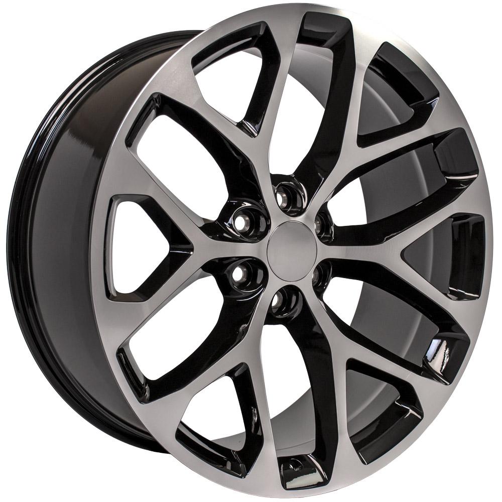 24" Replica CV98B fits Chevy Silverado 24x10 Black Machined-SR1 Performance