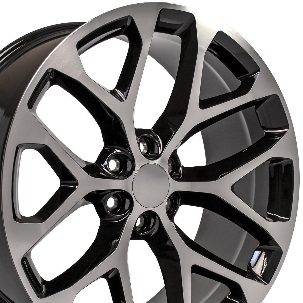 24" Replica CV98B fits Chevy Silverado 24x10 Black Machined-SR1 Performance