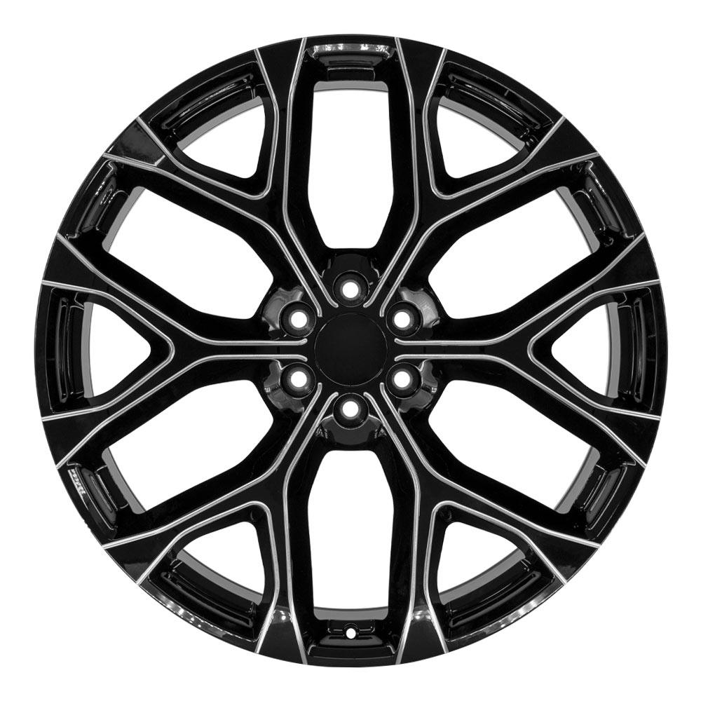 26" Replica CV98B fits Chevy Silverado 26x10 Black Milled-SR1 Performance