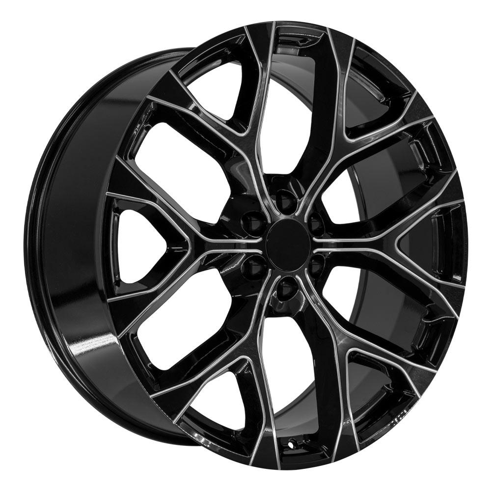 26" Replica CV98B fits Chevy Silverado 26x10 Black Milled-SR1 Performance