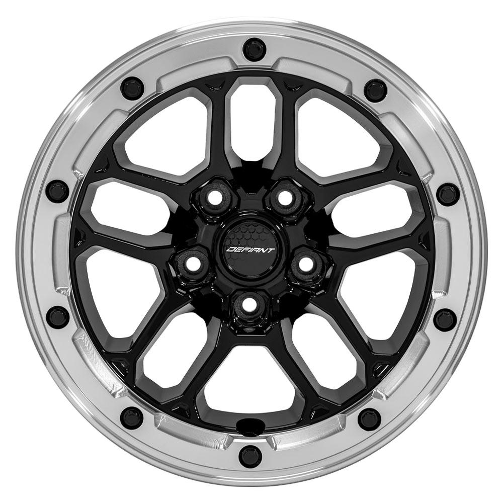 DEFIANT DF01 17x8 5x5" +12et in Gloss Black w/ Milled Ring-SR1 Performance